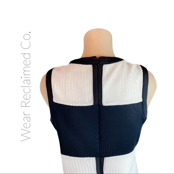 STELLA & JAMIE Black & White Midi Pencil Dress - Picture 4 of 8